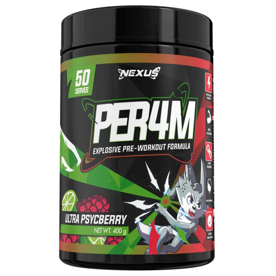 Nexus Pre Workout | Per4m - Ultra Psycberry [50 Serves]