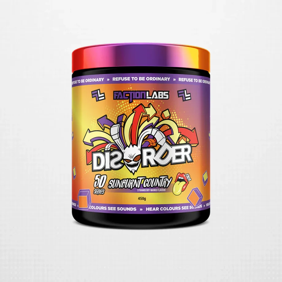 Faction Labs Pre Workout | Disorder - Strawberry Mango [50 Serves]