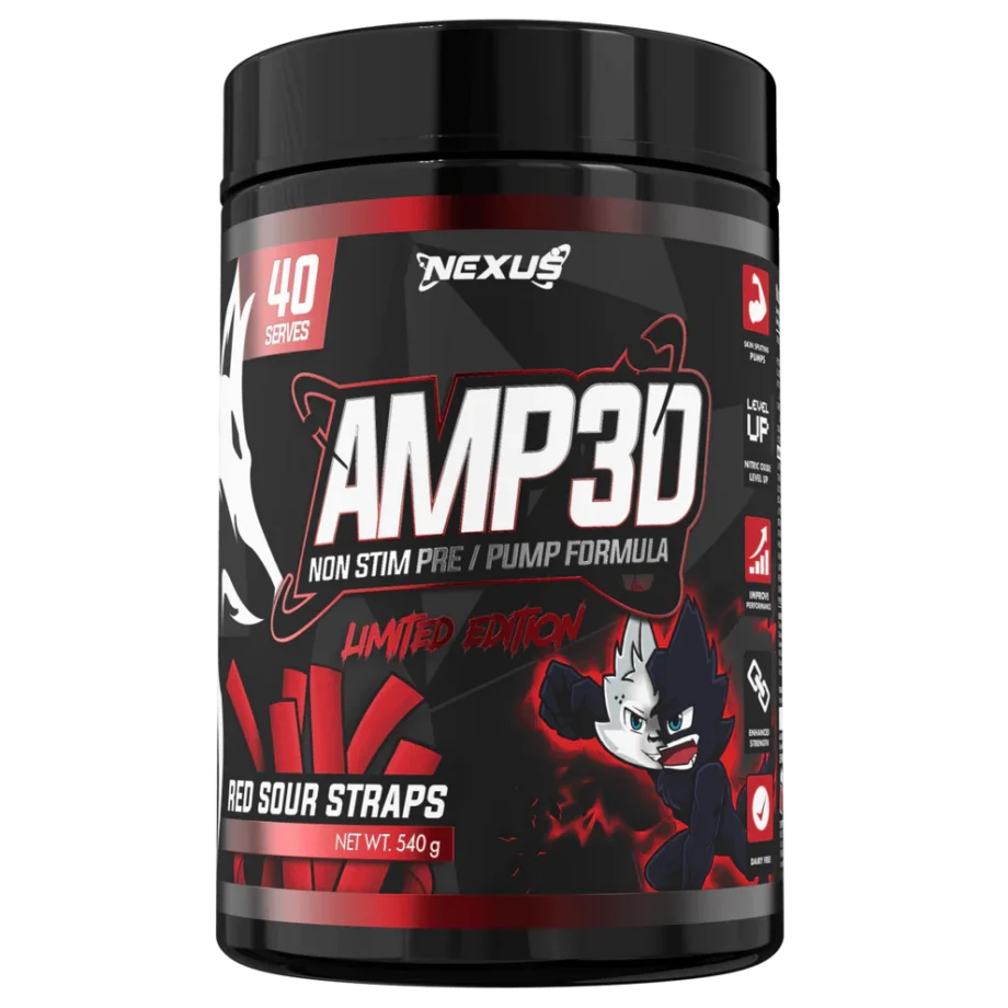 Nexus Non-Stim Pre Workout | Amped - Red Sour Straps [40 Serves]