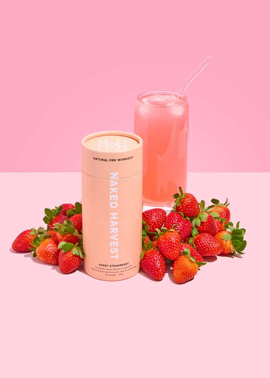 Naked Harvest Natural Pre Workout | Natural Stim - Strawberry [25 Serves]