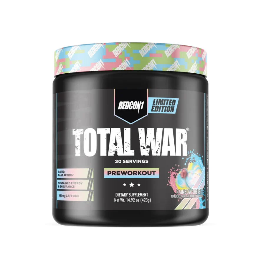 Redcon1 Total War Pre Workout Powder - Rainbow Sherbet [30 Serves]