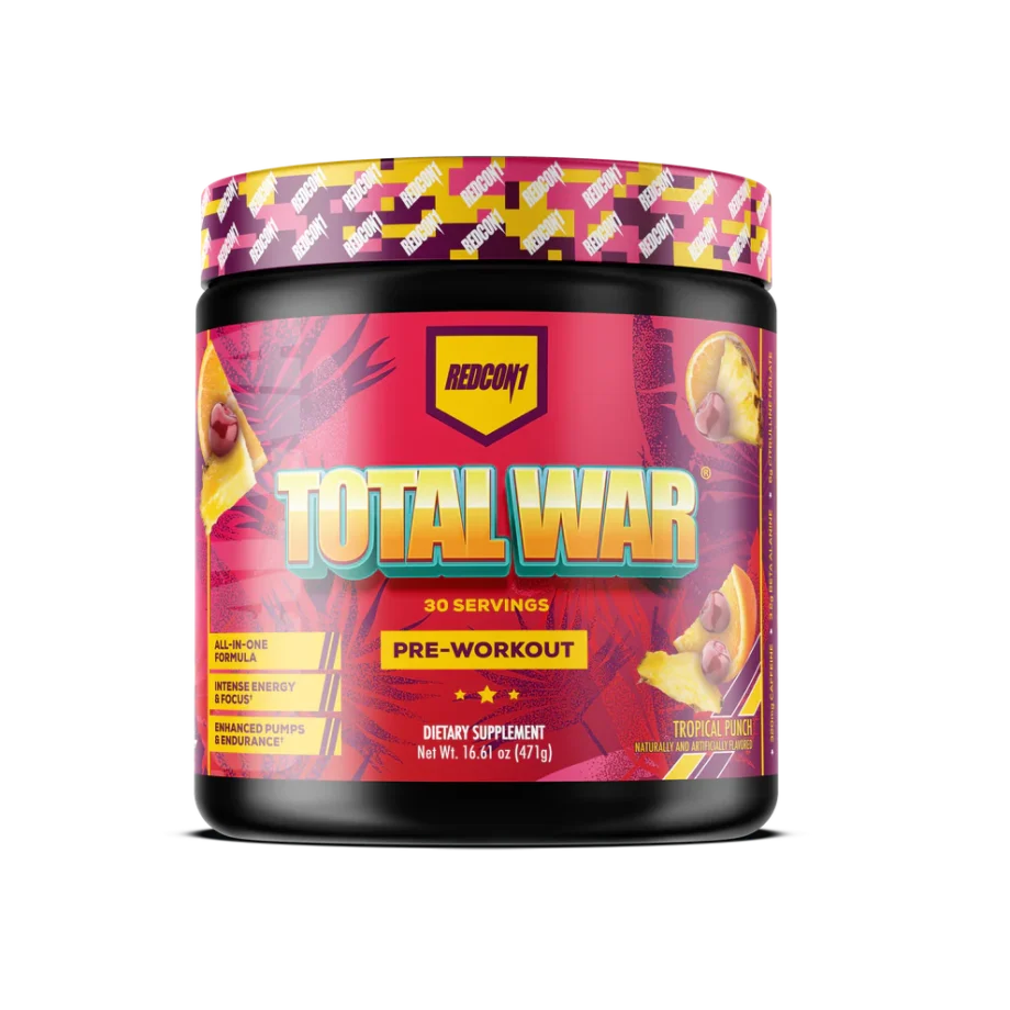 Redcon1 Total War Pre Workout Powder - Tropical Punch [30 Serves]